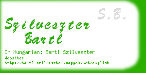 szilveszter bartl business card